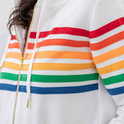 Retro Stripe Zip Up Hoodie