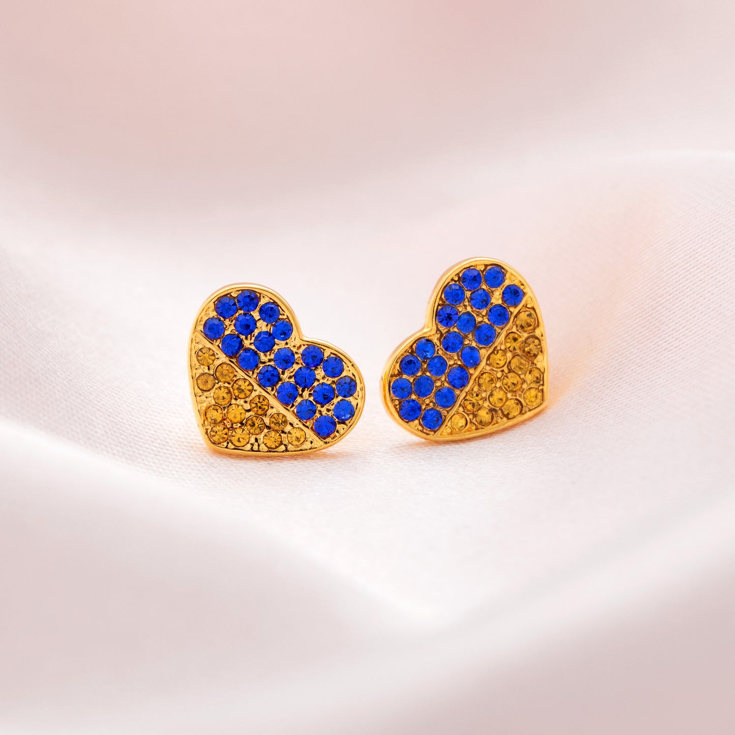 Our Hearts Are With Ukraine Gold Plated Earrings