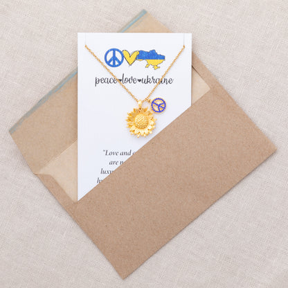 Peace For Ukraine Gold Plated Necklace