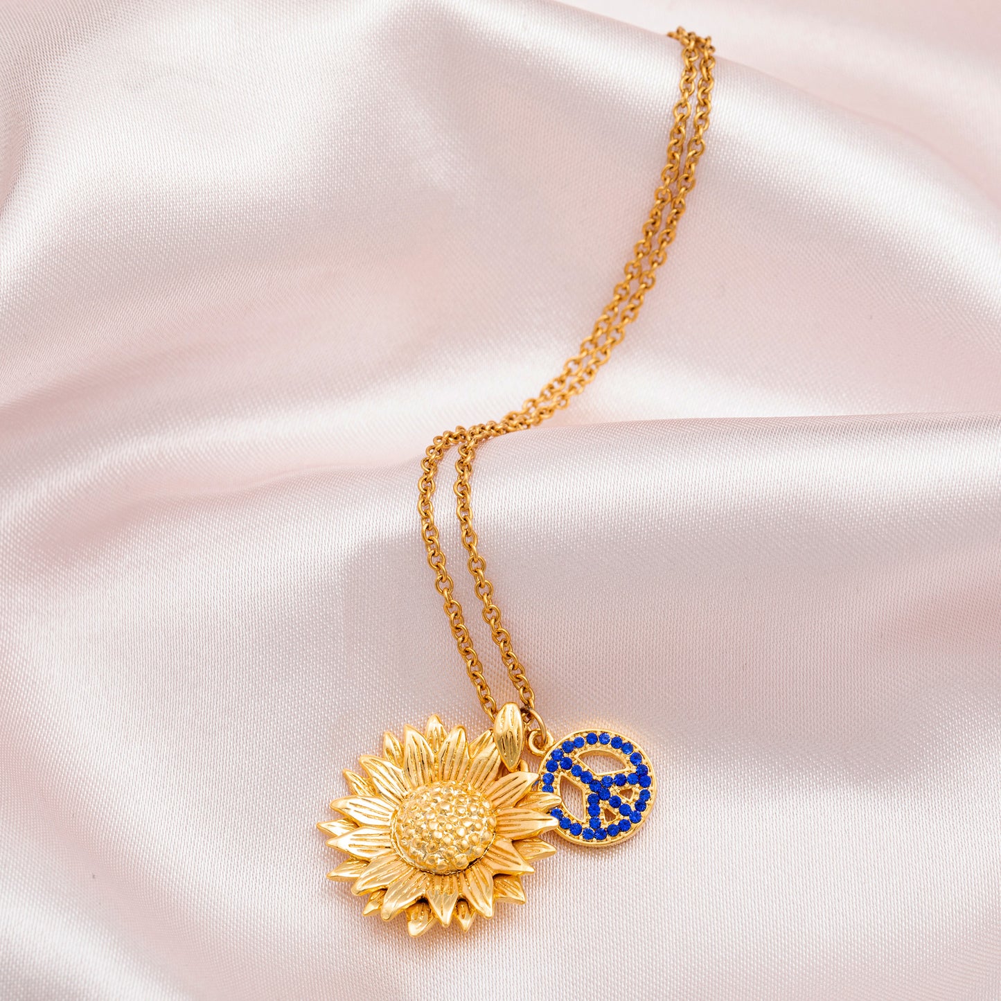 Peace For Ukraine Gold Plated Necklace