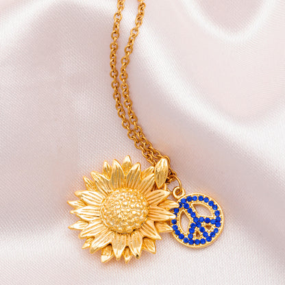 Peace For Ukraine Gold Plated Necklace