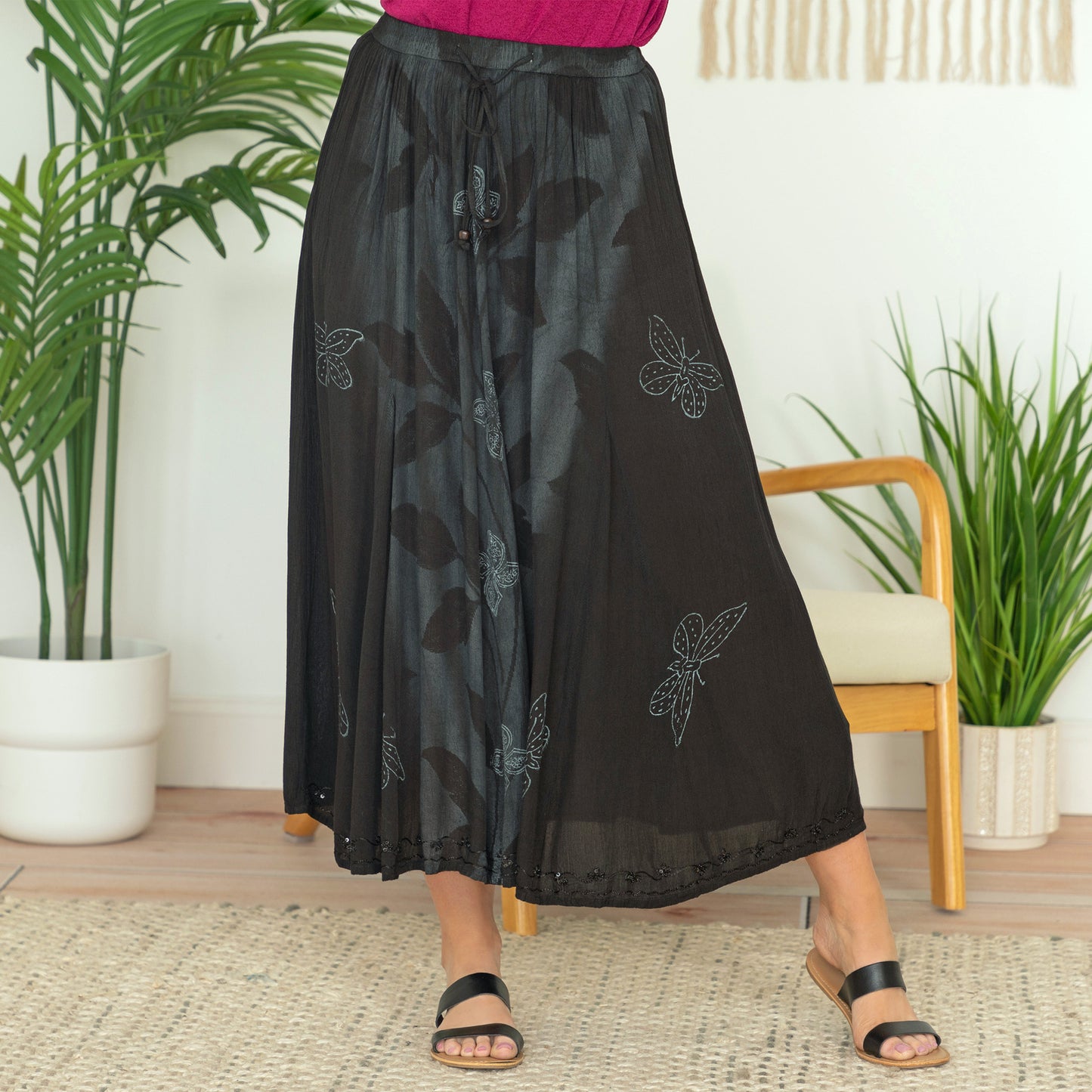 Midnight Butterfly Long Skirt