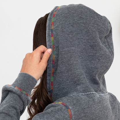 Rainbow Paws Zip Up Burnout Hoodie