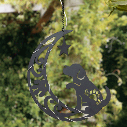 Star Gazing Pets On The Moon Solar Hanging Light