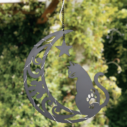 Star Gazing Pets On The Moon Solar Hanging Light