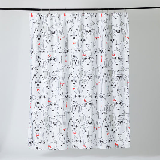 Pawsitively Pretty Shower Curtain with 12 Hooks