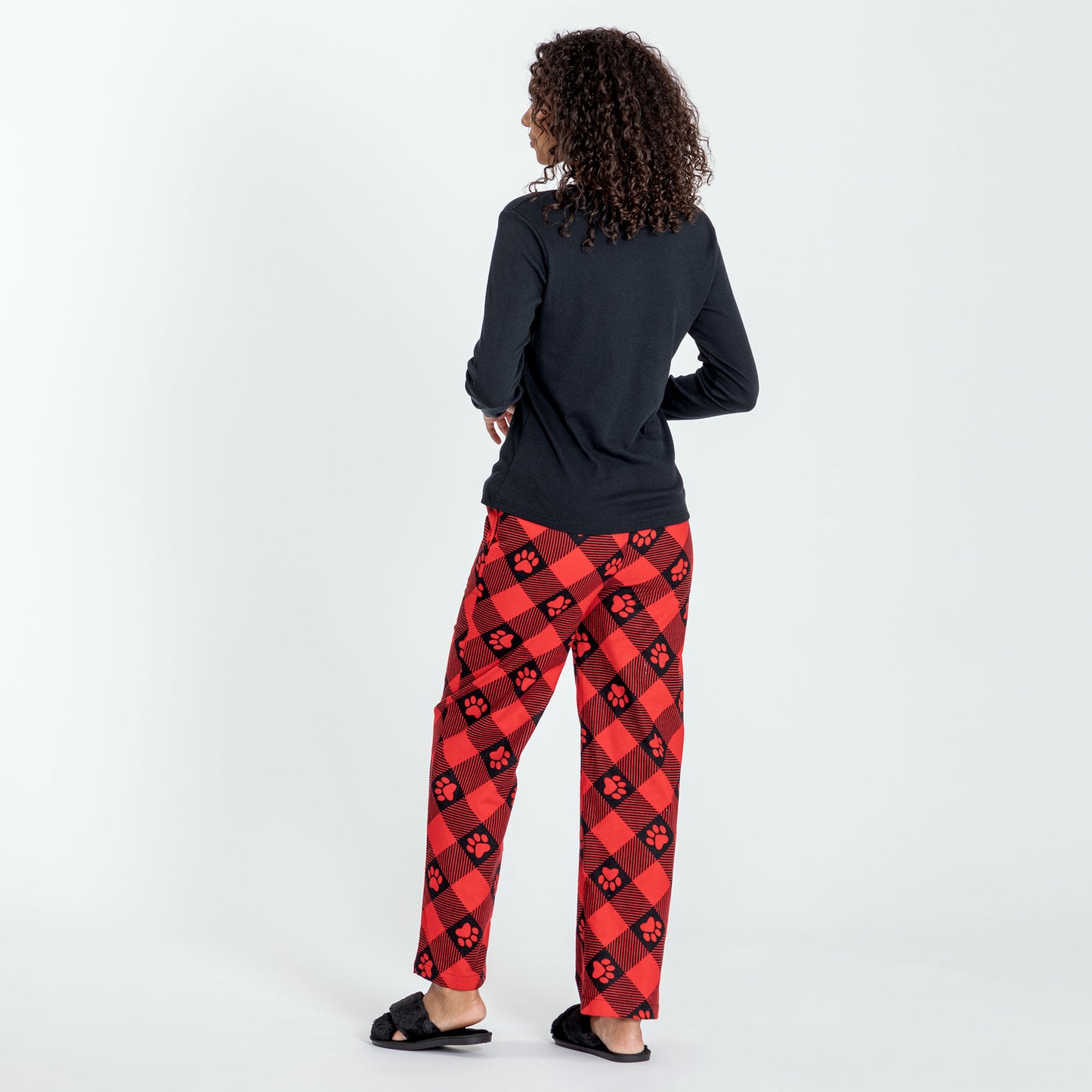 Paw Print Thermal & Flannel Pajama Set