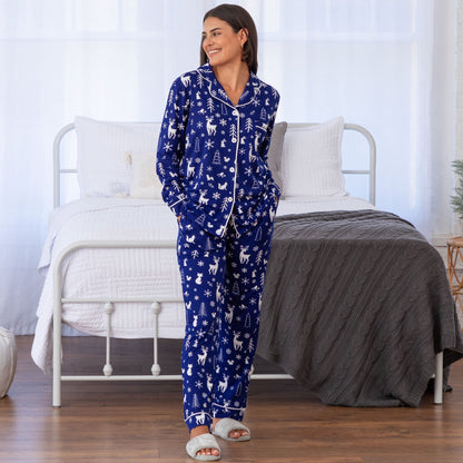 Snowy Winter Night Soft Touch Pajama Set