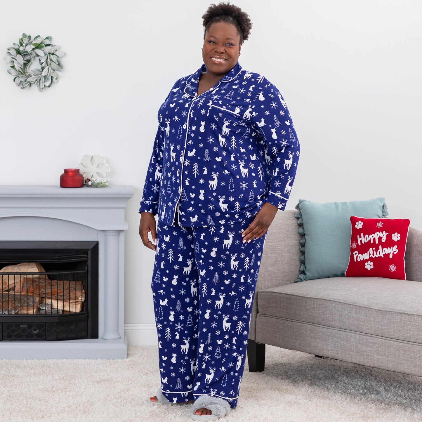 Snowy Winter Night Soft Touch Pajama Set