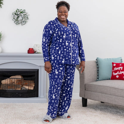 Snowy Winter Night Soft Touch Pajama Set