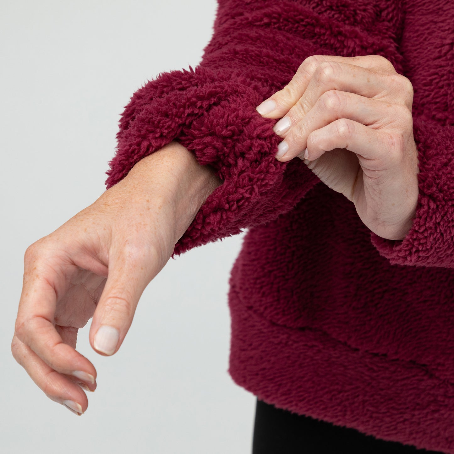 Purple Paws Plush Sherpa Fleece Quarter Zip Hoodie