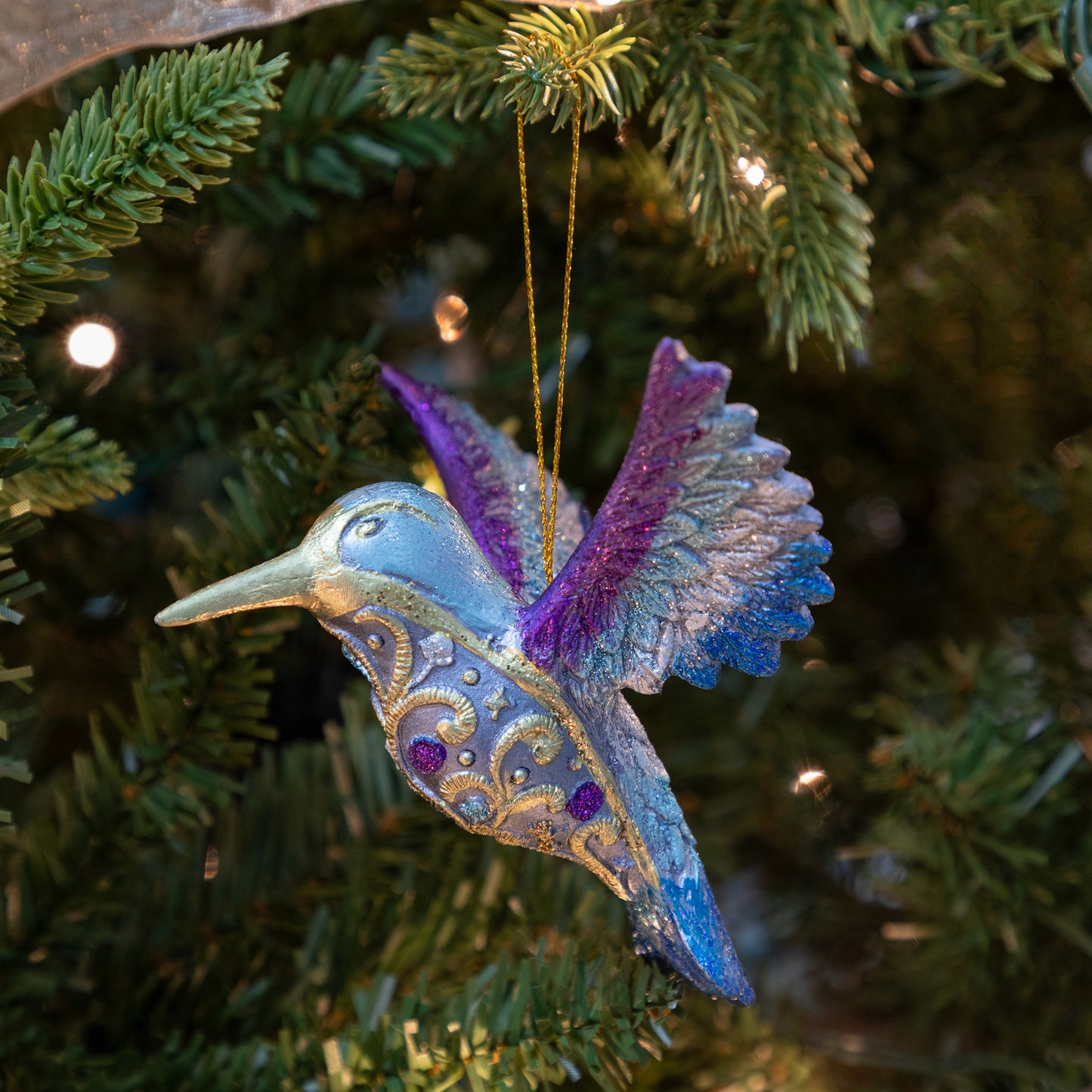 Colorful Beaded Hummingbird Ornament