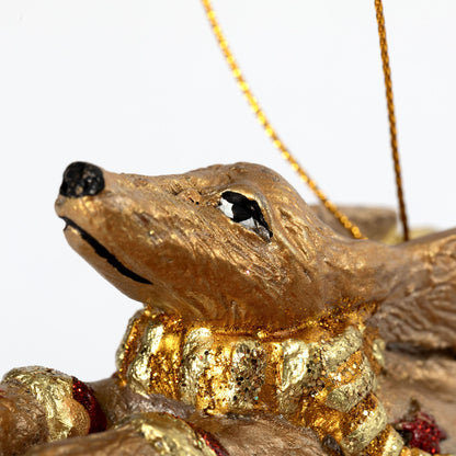 Beaded Coppertini Dog Ornament