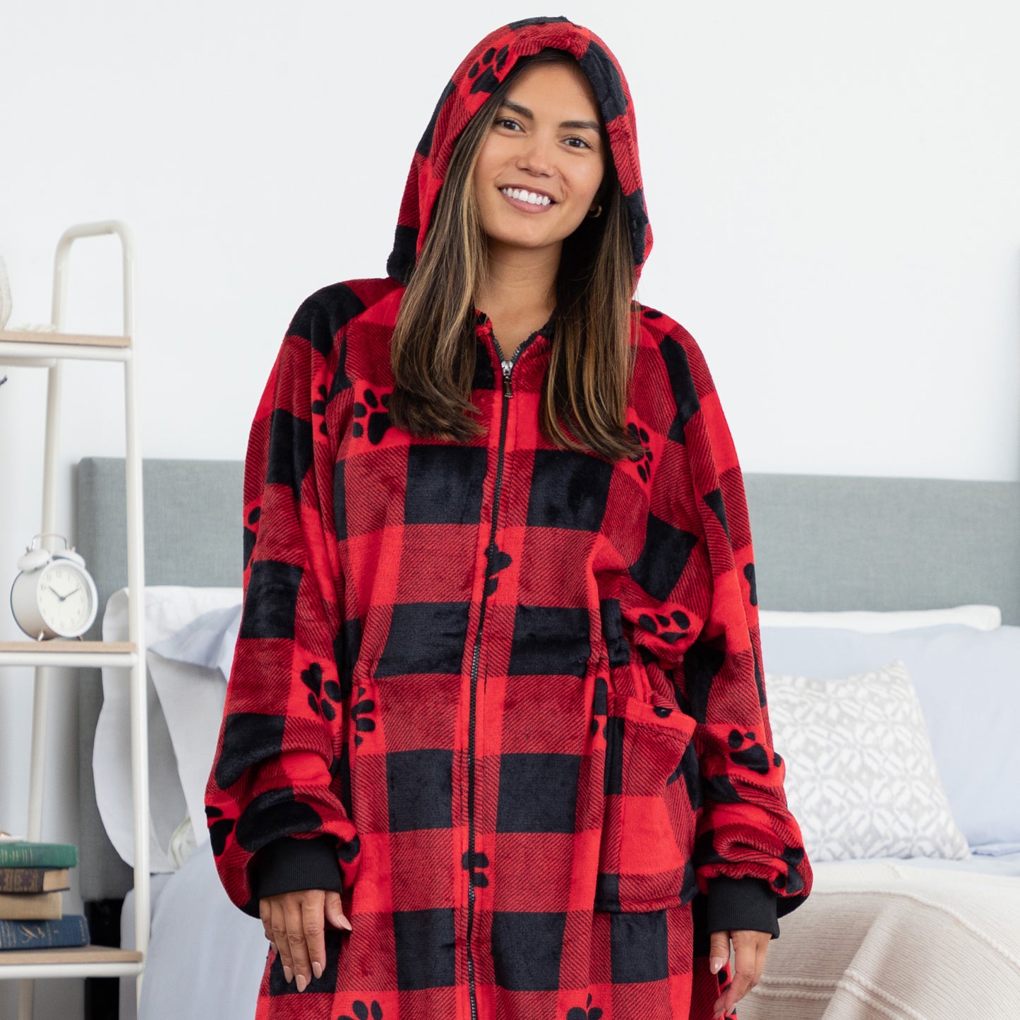 Super Cozy&trade; Premium Full Zip Wearable Hoodie Blanket