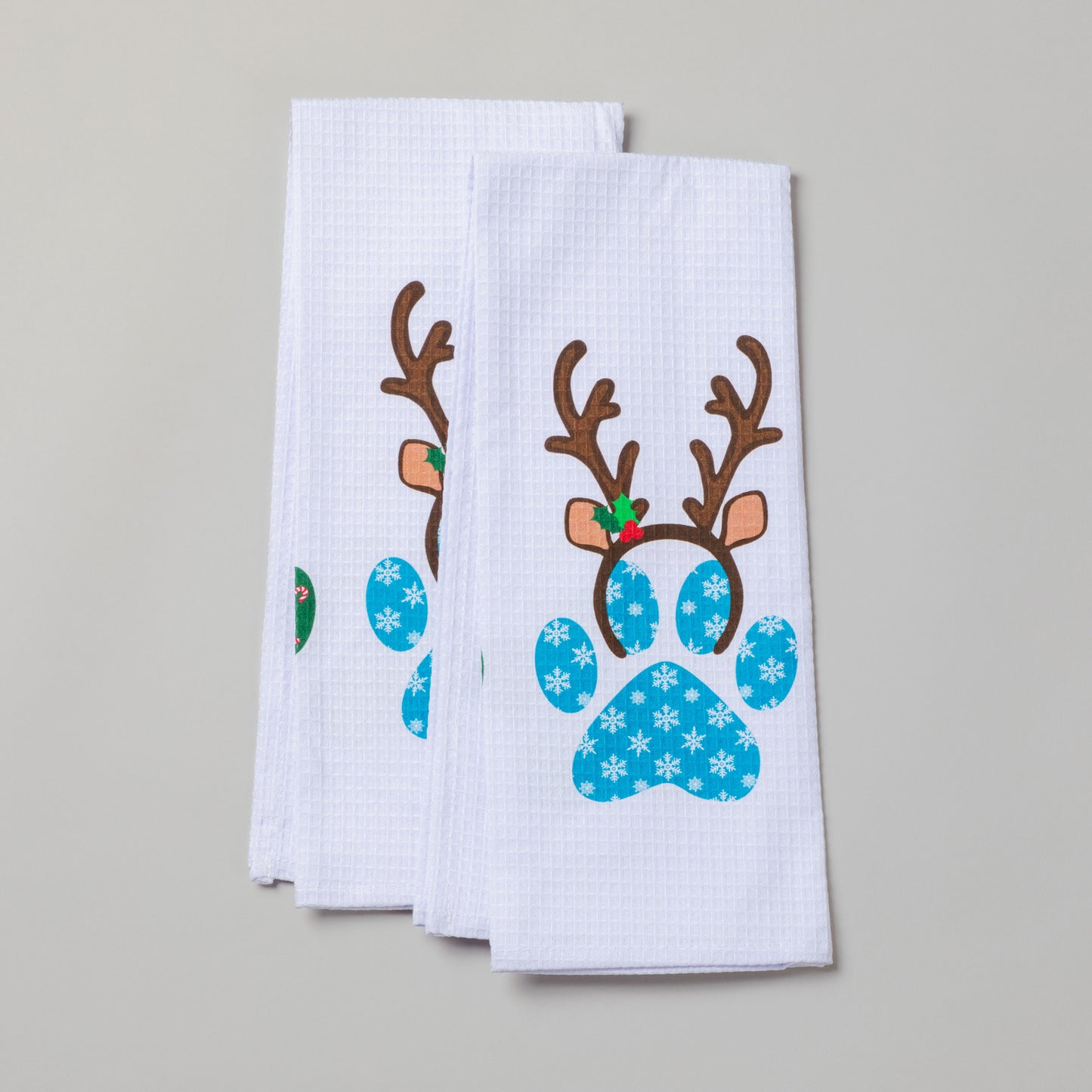 Winter Paws & Gnomes Kitchen Towel - Set of 2