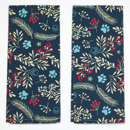 Winter Paws & Gnomes Kitchen Towel - Set of 2