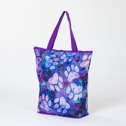 Extra Large Foldable Paw Print Tote Bag