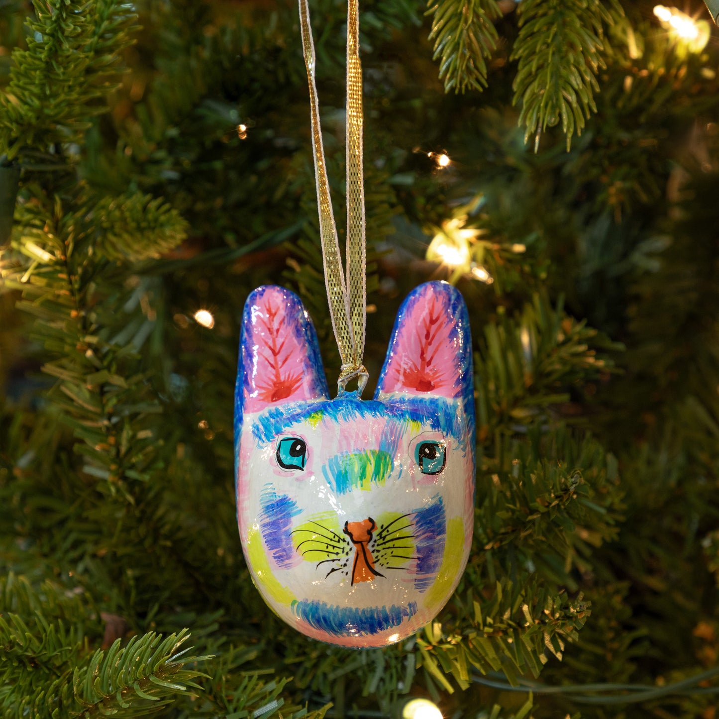 Hand Painted Cat Ornament