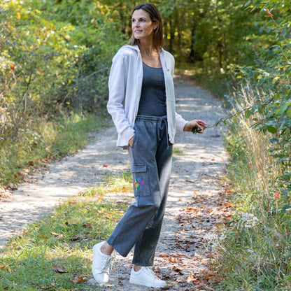 Paw Print Burnout Cargo Pocket Pants