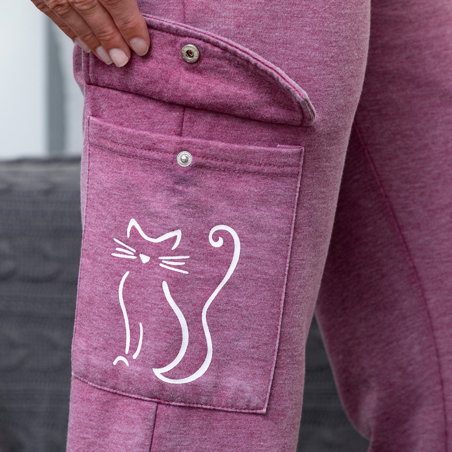 Paw Print Burnout Cargo Pocket Pants