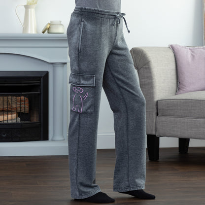 Paw Print Burnout Cargo Pocket Pants