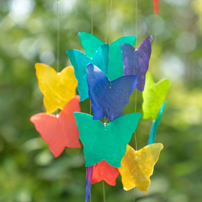 Aqua Blue Capiz Wind Chime