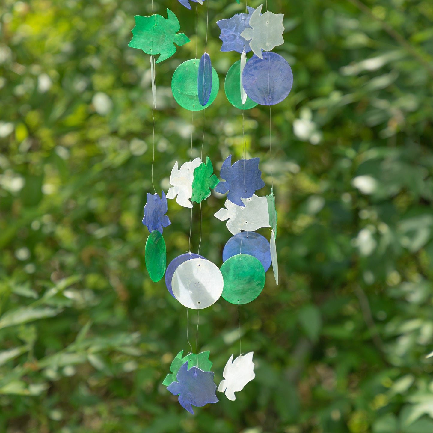 Aqua Blue Capiz Wind Chime