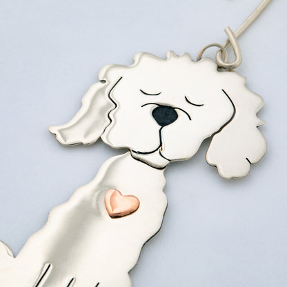 Fluffy Dog Mixed Metal Ornament