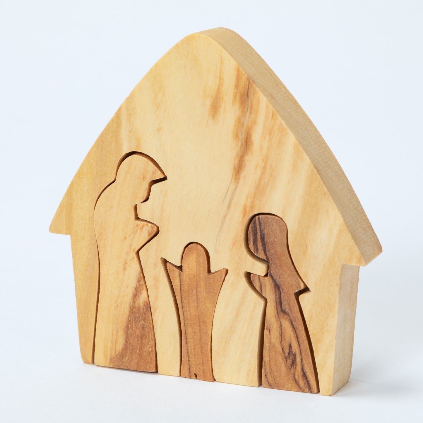 Hand Carved Olive Wood Holy Family Nativity Puzzle