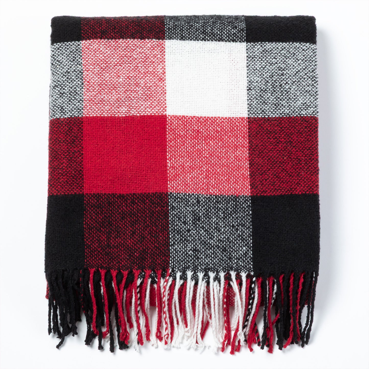 Ukrainian Wool-Blend Fringed Throw Blanket