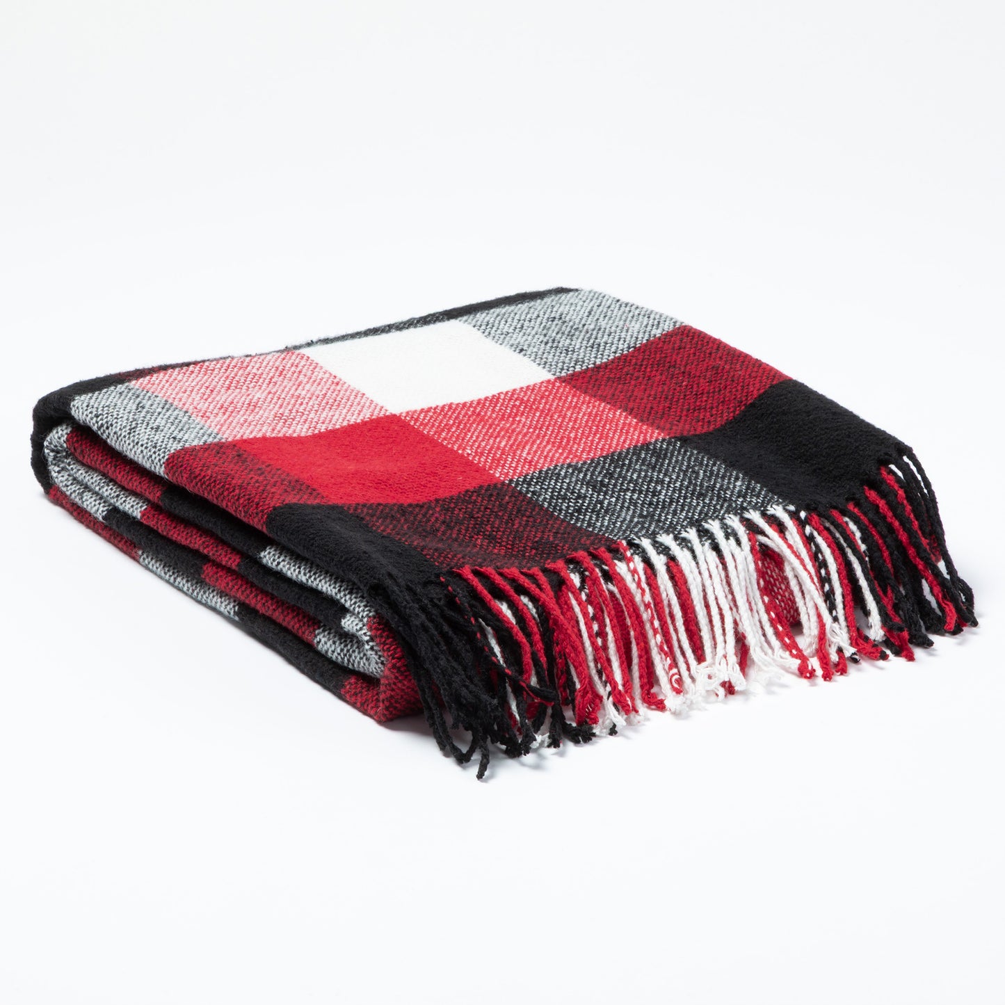 Ukrainian Wool-Blend Fringed Throw Blanket