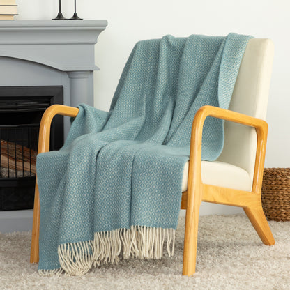 Ukrainian 100% Wool Fringed Throw Blanket