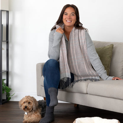 Ukrainian Merino Wool & Cashmere Plaid Scarf