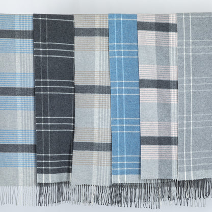 Ukrainian Merino Wool & Cashmere Plaid Shawl