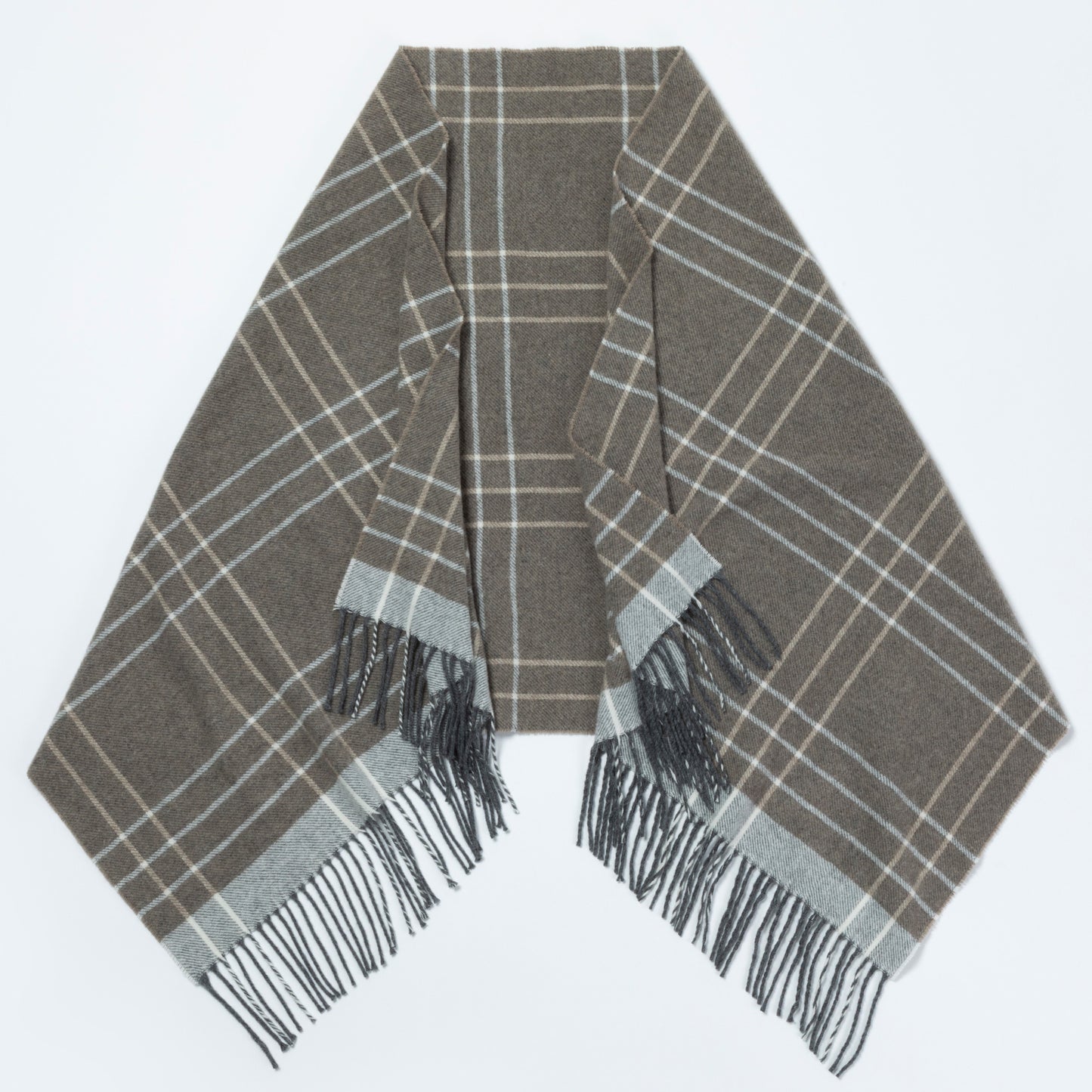Ukrainian Merino Wool & Cashmere Plaid Shawl