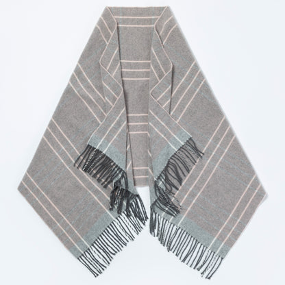 Ukrainian Merino Wool & Cashmere Plaid Shawl
