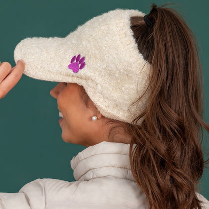 Paw Print Warm Ponytail Baseball Hat