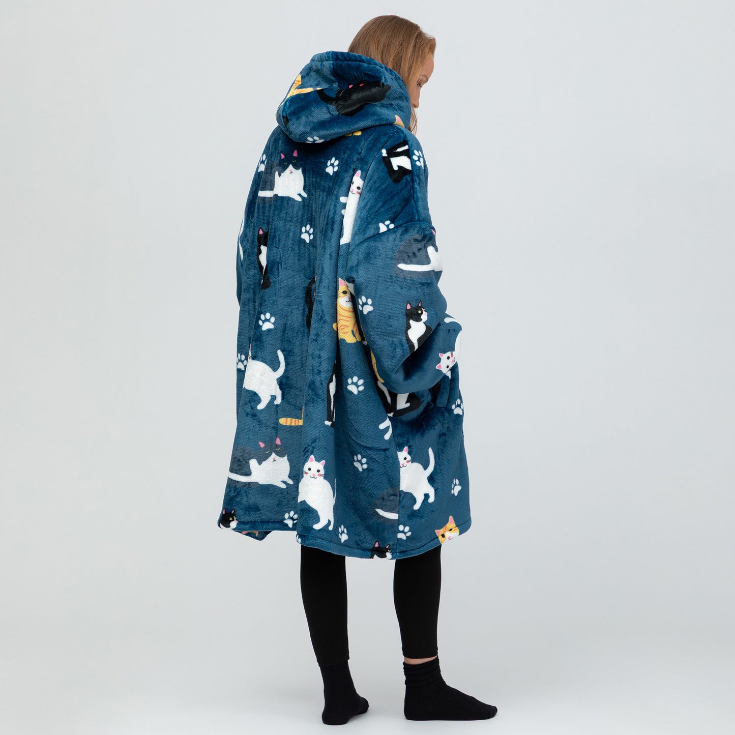 Wearable Pet Pocket Hoodie Blanket