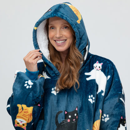 Wearable Pet Pocket Hoodie Blanket