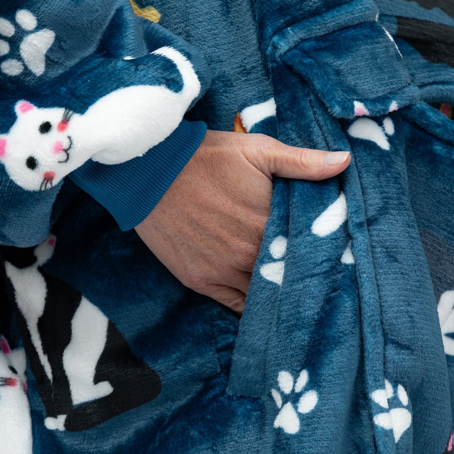 Wearable Pet Pocket Hoodie Blanket