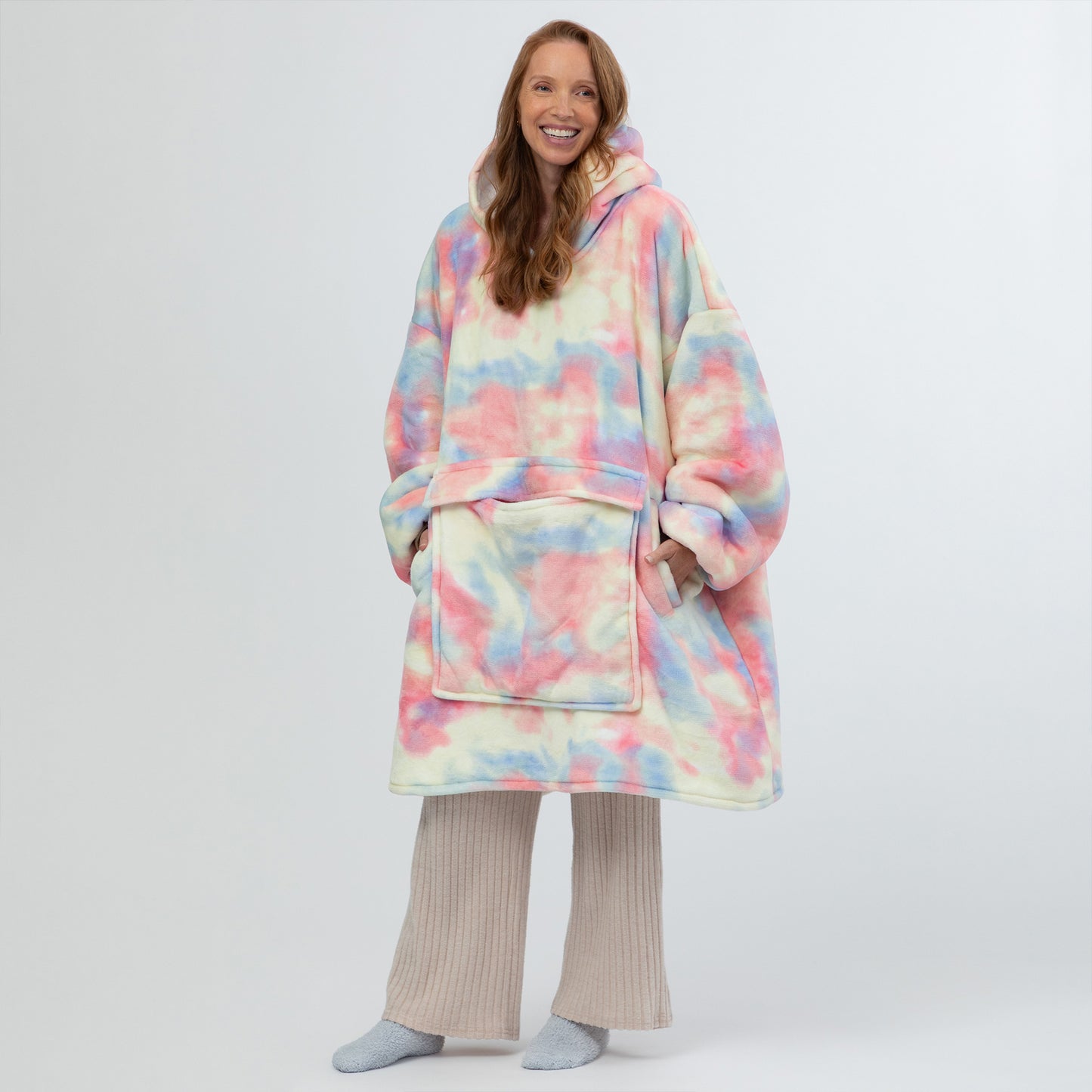 Wearable Pet Pocket Hoodie Blanket