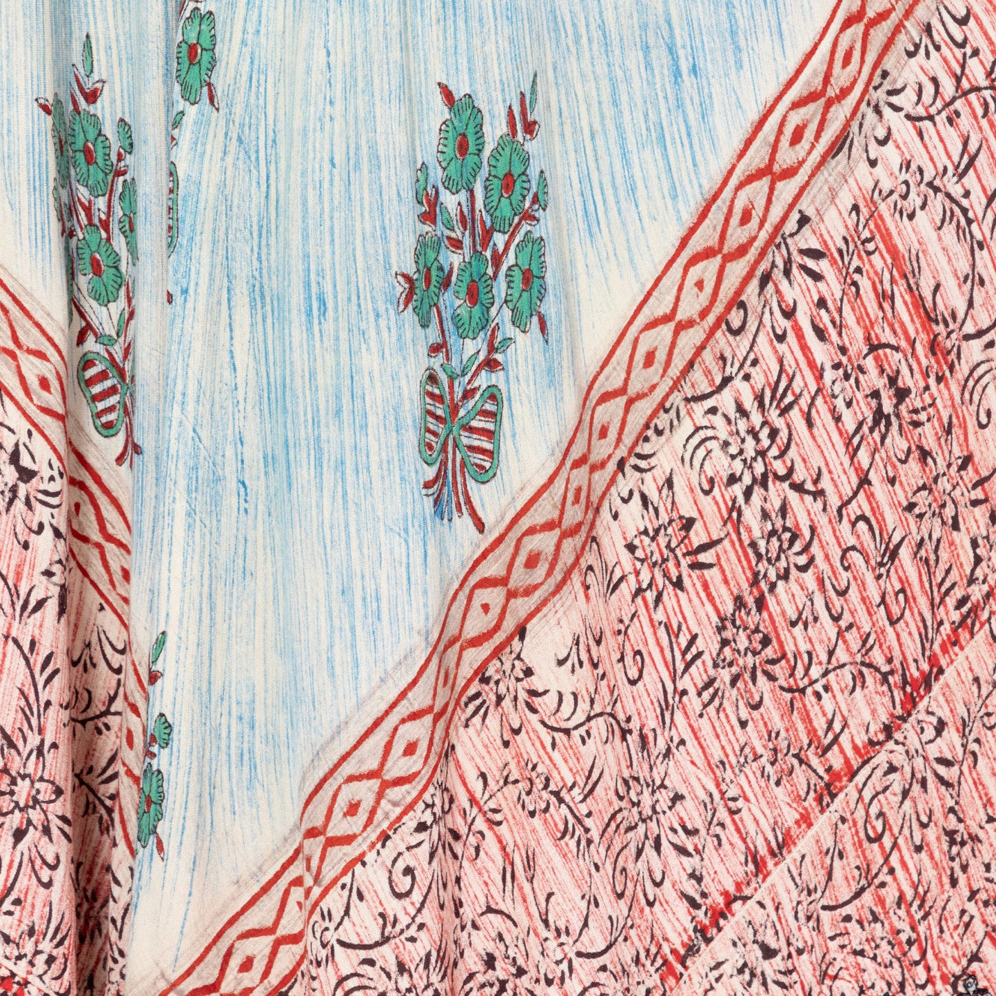 Dusty Pink & Blue Floral Sleeveless Dress