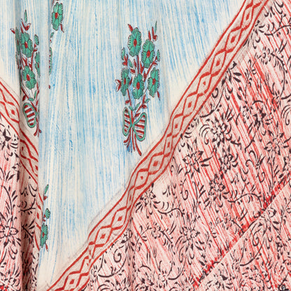 Dusty Pink & Blue Floral Sleeveless Dress