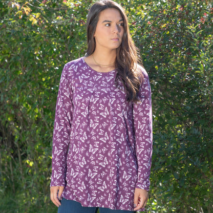 Butterfly Long Sleeve Tunic With Pockets