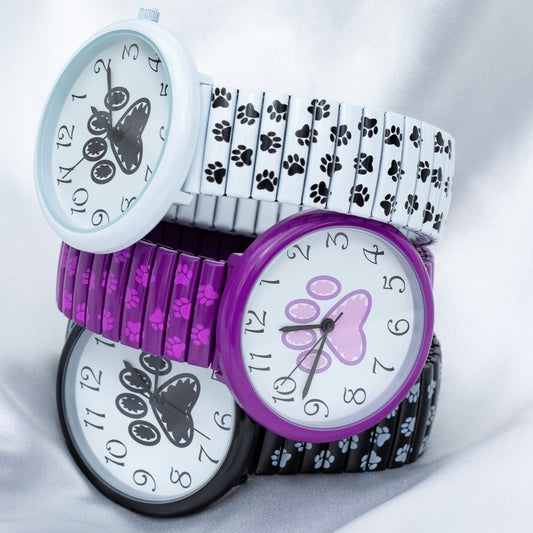 Paw Print Stretch Band Watch