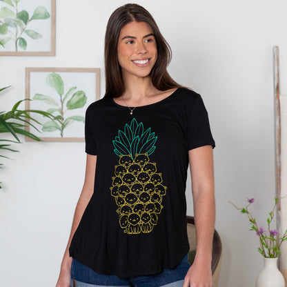 Cat Pineapple Short Sleeve Tee