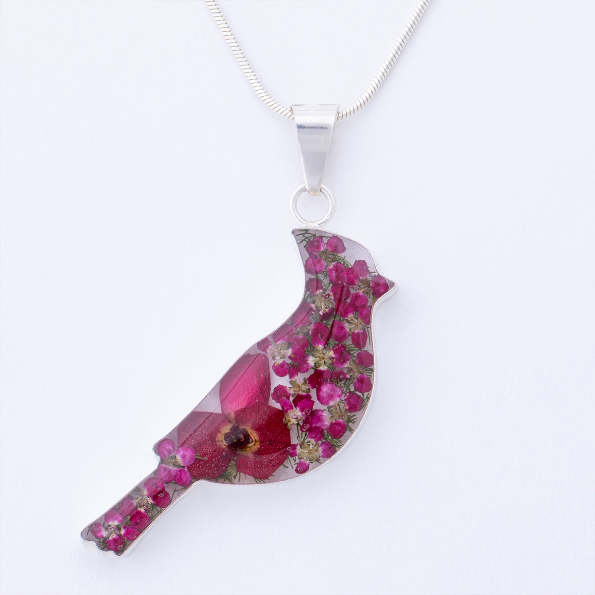 Real Flowers & Sterling Necklace