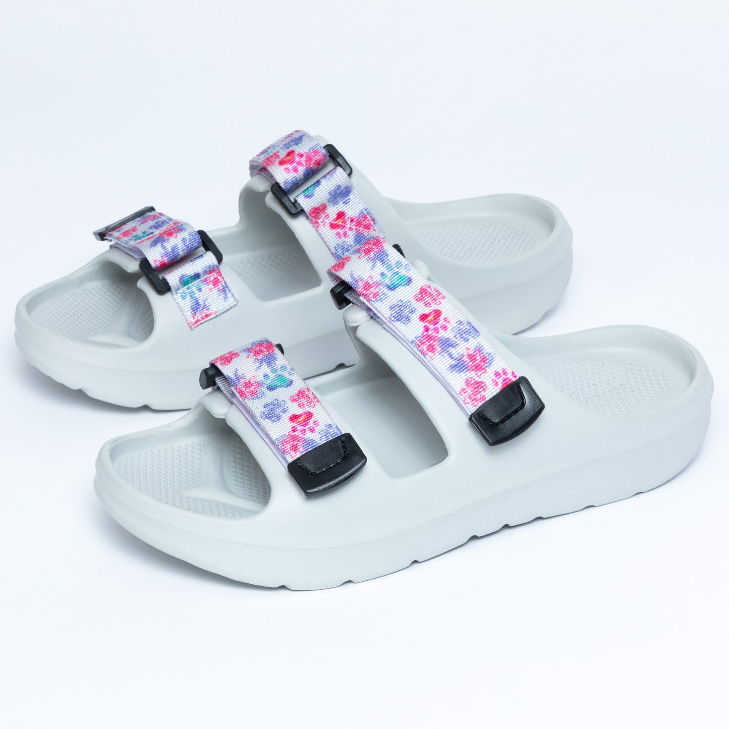 Paw Prints Velcro Slide Sandals