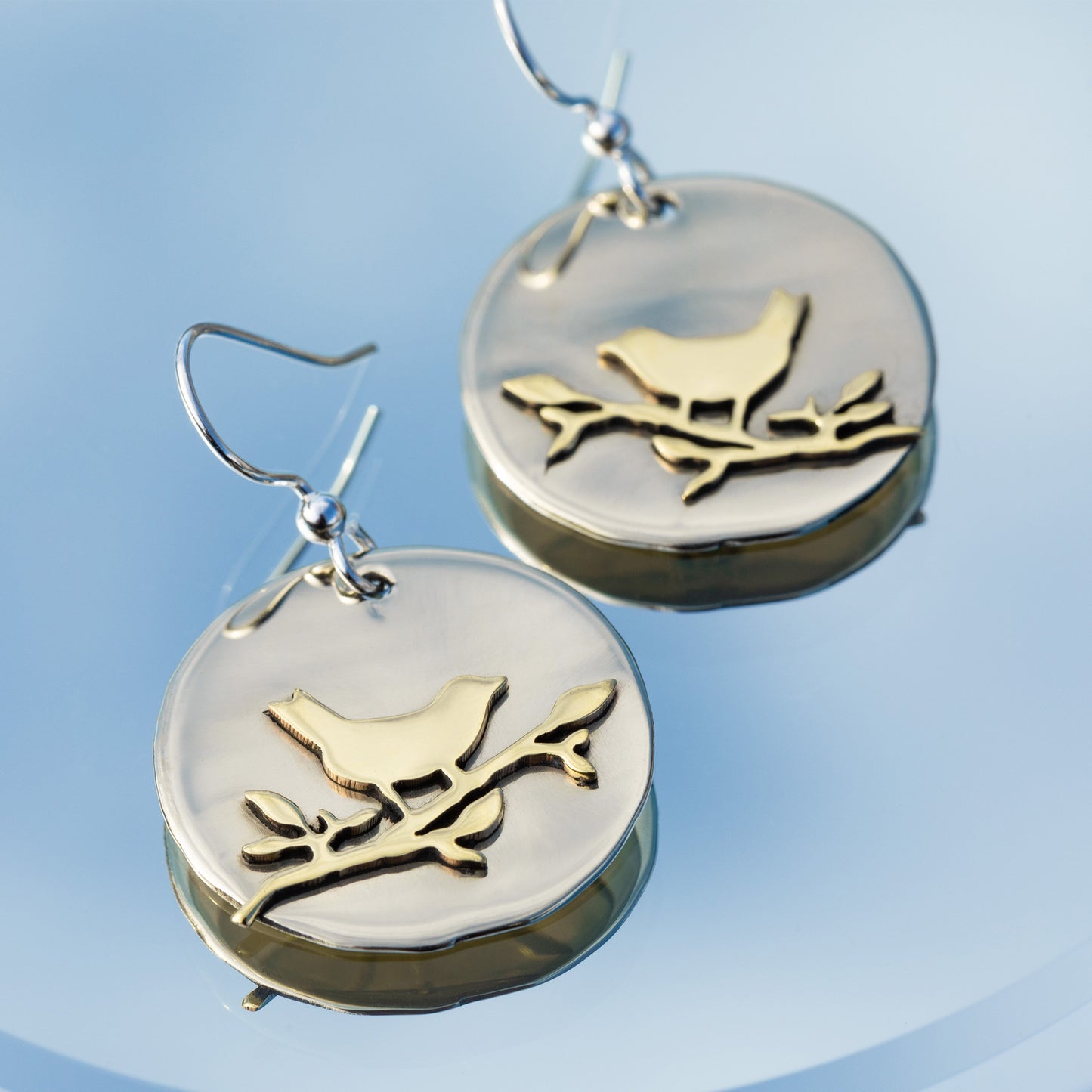 Love for Birds Mixed Metal Earrings