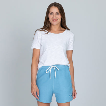 Corded Fleece Paw Print Shorts